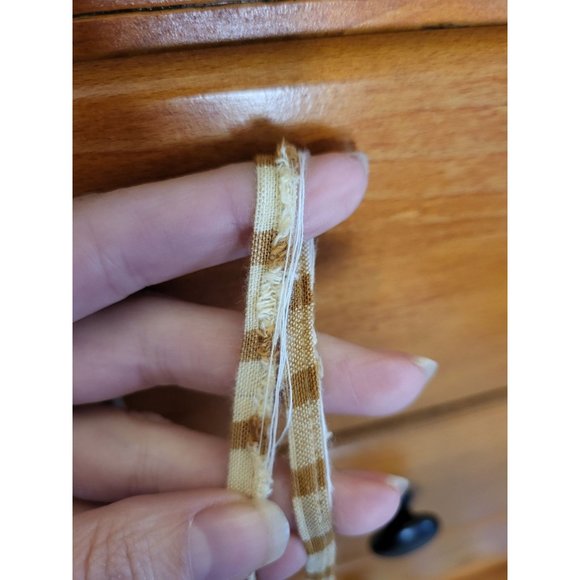 Zara Brown Plaid Linen Blend Midi Tie Back Open Back Dress, L - Picture 5 of 5